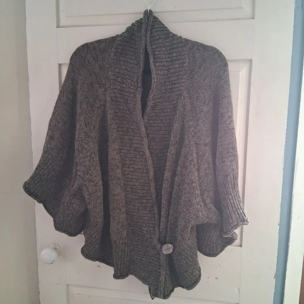 Soft Surroundings Chiang Mai Crossover Wrap Cardigan Sweater Cape Poncho Sz S/M - Picture 2 of 13